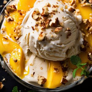 Mango-Creme mit Vanille Eis