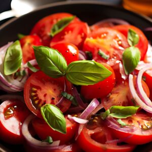 Tomatensalat mit Zwiebeln